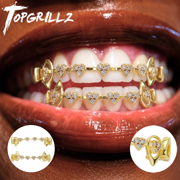 Body Jewelry Men - Набор гриллзов TOPGRILLZ «Полое сердце» с