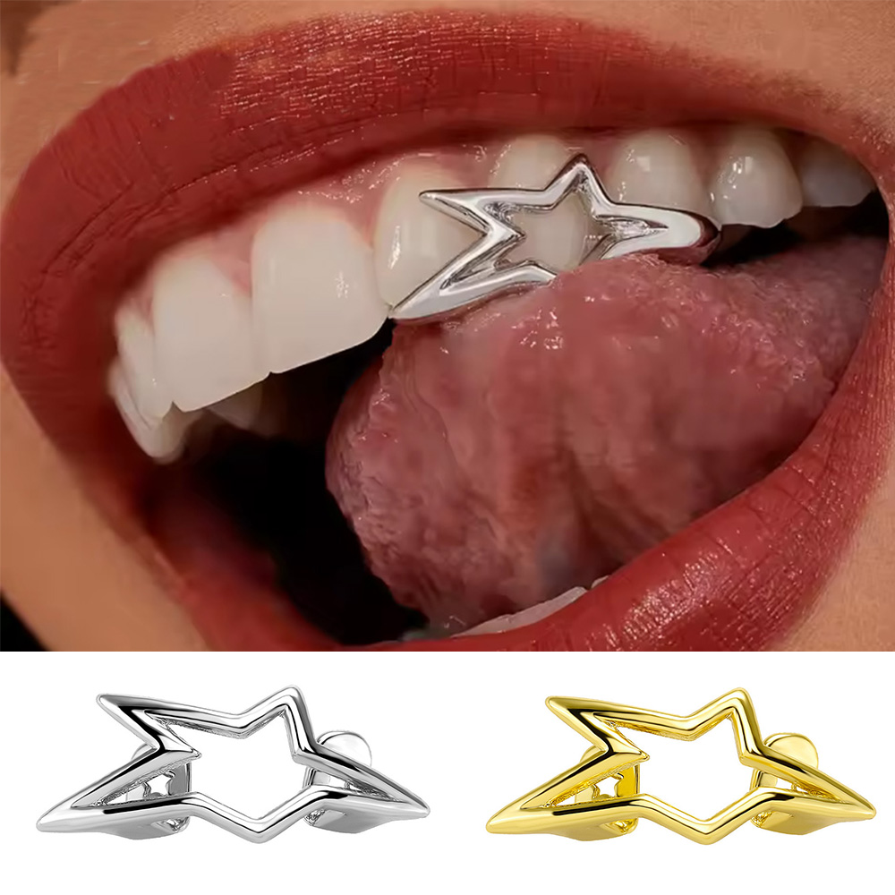 Body Jewelry Men - YOUNGX Киберпанк-украшения для зубов: асимметричные полые