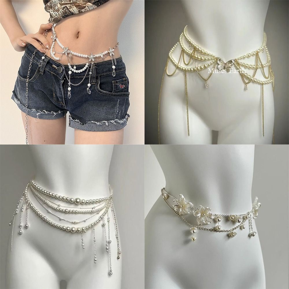 Body Jewelry Online - Модные элегантные жемчужные поясные цепочки, аксессуар