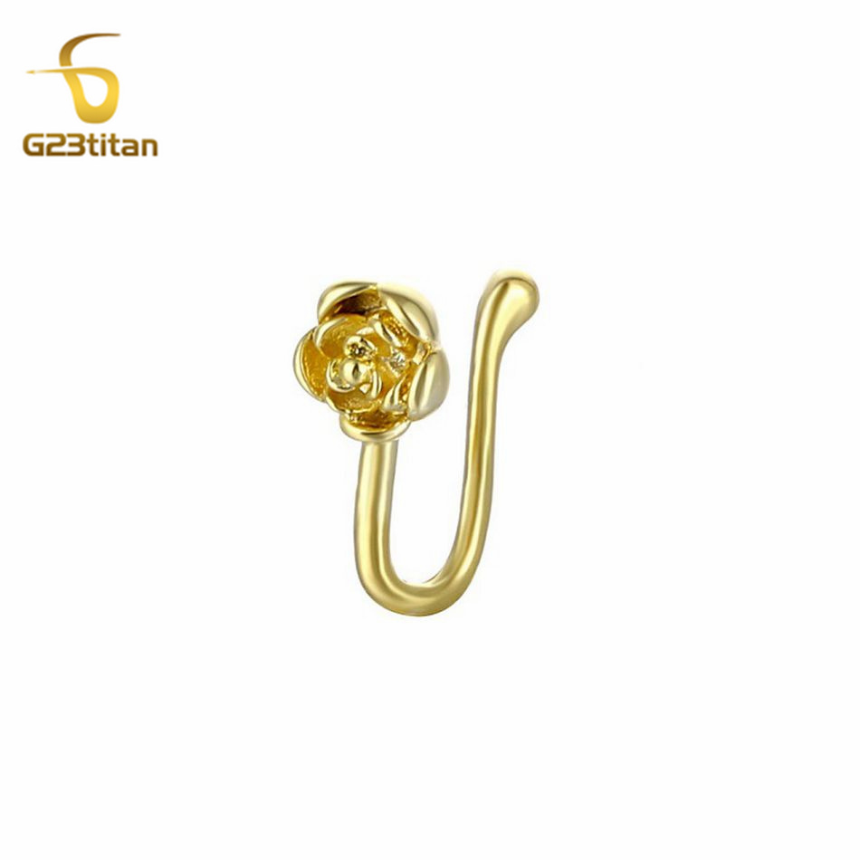 Body Jewelry Ear Piercing - 1 шт. Золотистый U-образный клип-кольцо для