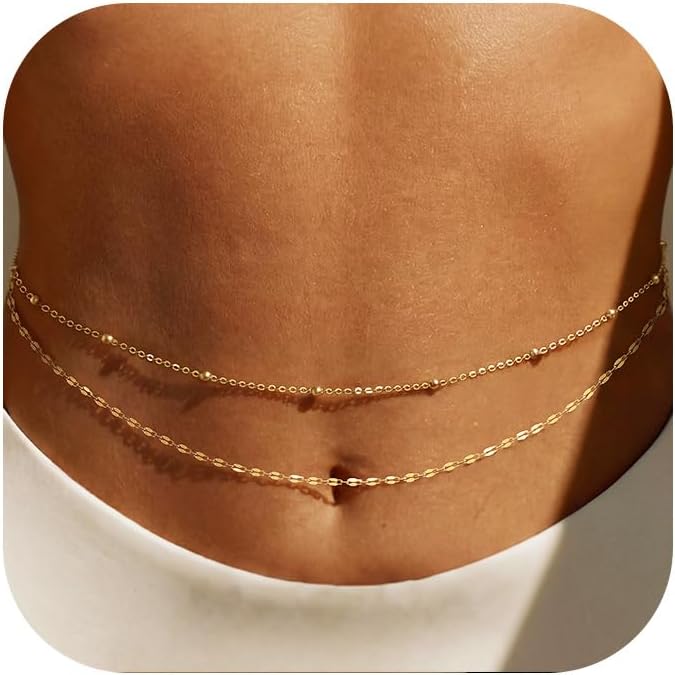 Body Jewelry Online - Позолоченная цепочка на талию 14K, многослойные