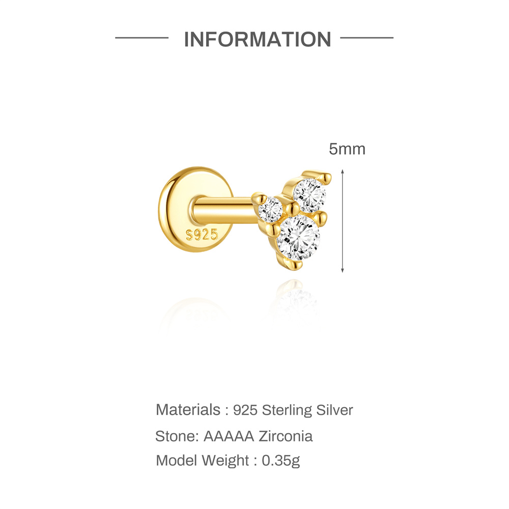 Серьги-гвоздики Aide из стерли – обзор и цена Body Jewelry Ear Piercing