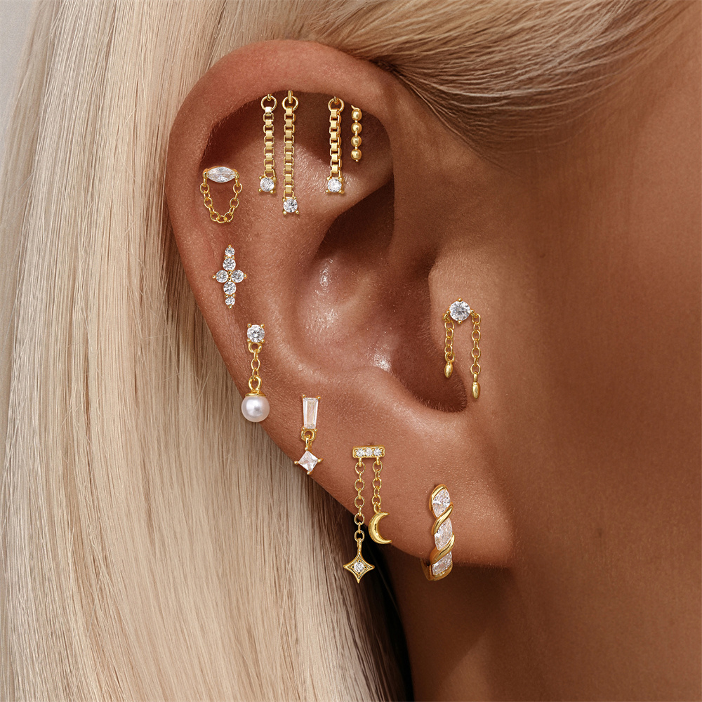 Серьги-гвоздики Aide из стерли – обзор и цена Body Jewelry Ear Piercing