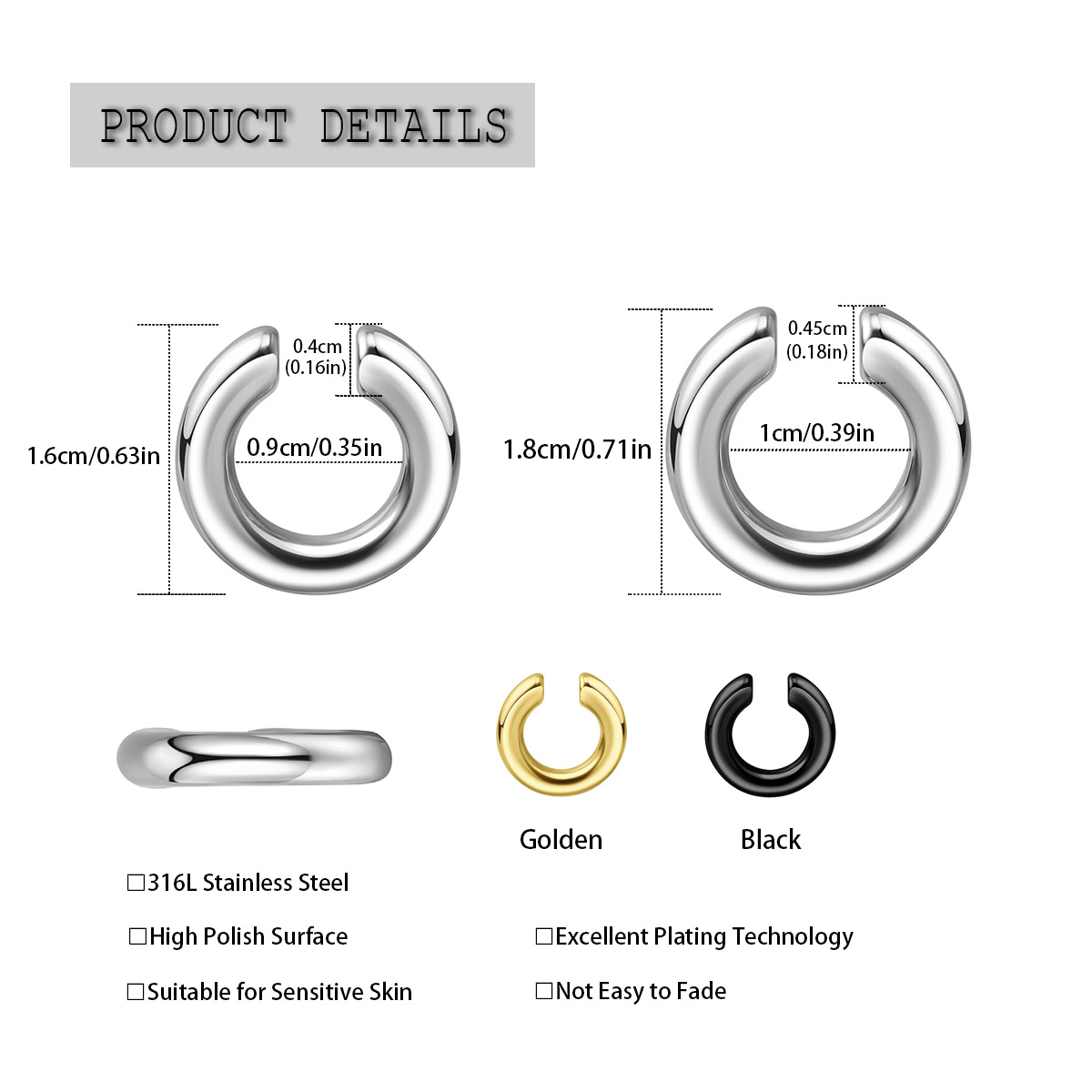 1 шт. преувеличенные c-образны – обзор и цена Body Jewelry Ear Piercing